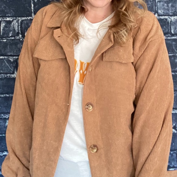 Corduroy Shacket Brown - Picture 2 of 2